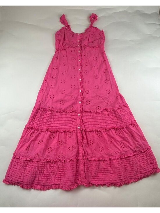 GAP Dresses & Skirts - GAP Pink Cotton Eyelet Midi Dress M